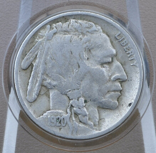 1920 Buffalo Nickel - VG-VF (Very Good to Very Fine) Grade / Condition - Vintage US Coin - Clear Date 1920 Nickel Indian Head Nickel 1920 P
