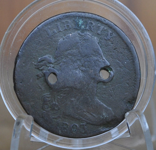 1803 Draped Bust Large Cent - Cull Grade - US Large Cent 1803 - 1803 One Cent US - Cull / Low Grade, Holes Drilled, but lots of detail