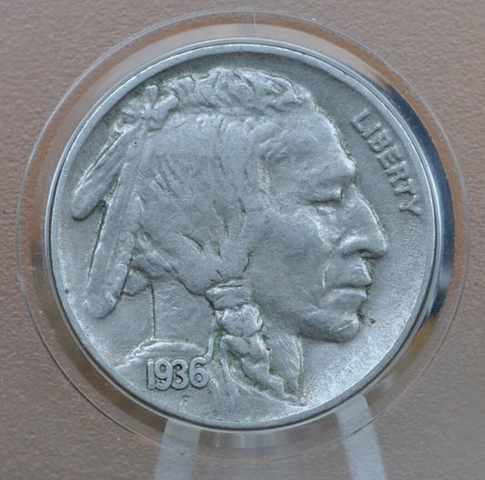 1936 Buffalo Nickel - VF-AU (Very Fine - About Uncirculated) Grades; Choose by Grade - 1936 Indian Head Nickel 1936 P Nickel Buffalo Reverse