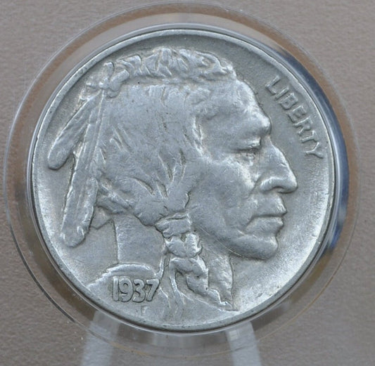 1937 Buffalo Nickel - Chose by Grade VF-BU (Very Fine to Uncirculated) Grades; - Philadelphia Mint - Indian Head Nickel 1937 P Nickel