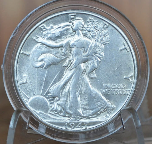 1947-D Walking Liberty Silver Half Dollar - VF-AU (Very Fine About Unc.) Choose by Grade -Denver Mint- WLH 1947 D Half Dollar 1947D Wlh