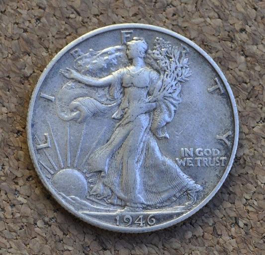 1946-S Walking Liberty Silver Half Dollar - VF-XF (Very to Extremely Fine) Grade - San Francisco Mint - WWII Era Coin - 1946S / 1946 S WLh