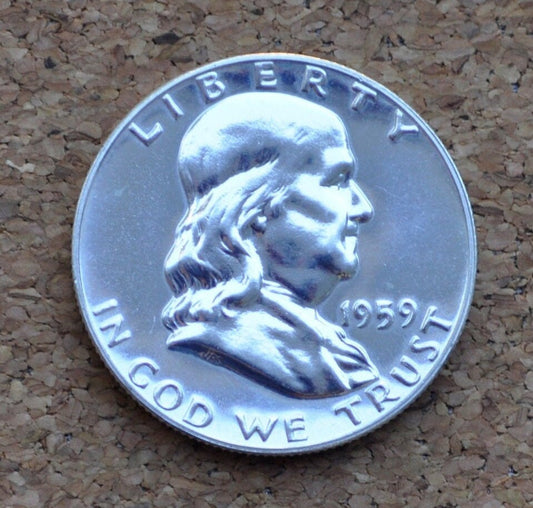 Proof 1959 Franklin Half Dollar - Proof Strike 1959-P Silver Half Dollar - Philadelphia Mint -