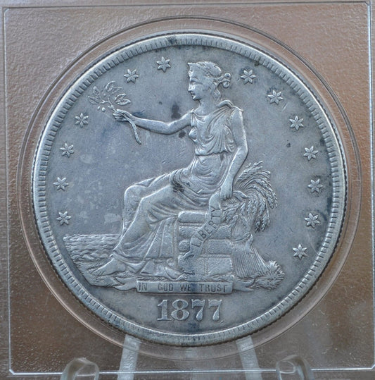 1877-S Trade Dollar - XF (Extremely Fine) Grade / Condition - 1877 S Authentic US Trade Dollar 1877 S - Authentic Silver US Trade Dollar
