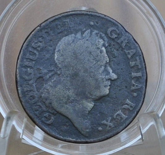 1723 Hibernia Halfpenny Colonial Coin 1/2p - Great Details - 1723 Woods Hibernia - Copper Half Penny 1723