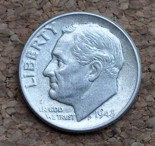 1948 PDS Roosevelt Silver Dimes - Choose Mint and Grade - Roosevelt Dime 1948 P, 1948 D Dime, 19484 S Dime - Circulated & Uncirculated Dimes