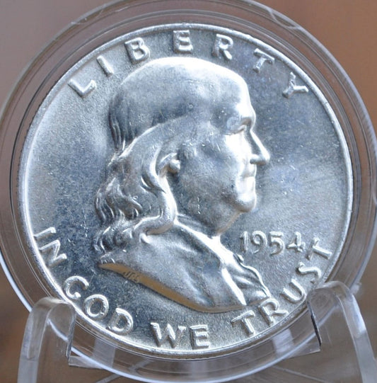 1954 Franklin Half Dollar - Choose by Grade, Circulated to BU - Benjamin Franklin Silver Half Dollar 1954 P - Philadelphia Mint
