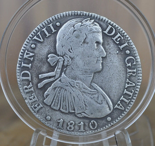 1810 Spanish 8 Reales - VF/XF, Great Detail - Spanish Silver Colonial Era Coin - Mo Hj - Ferdinand VII - 1810 Eight Reales Spain Silver