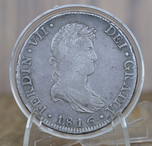 1816 Spanish 8 Reales - Great Detail - Silver Colonial Era Coin - 1816 JJ - Ferdinand VII - 1816 Eight Reales Mexico