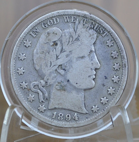 1894 Barber Half Dollar - VG (Very Good) - Philadelphia Mint - 1894 Barber Silver Half Dollar - 1894 P Half Dollar - Better Date