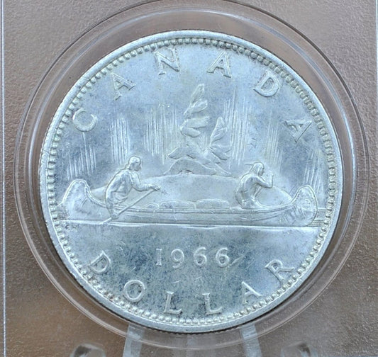 1966 Canadian Silver Dollar - Canoe Silver Dollar - 80% Silver - Silver Dollar Canada 1966 - Canadian Coin Collection