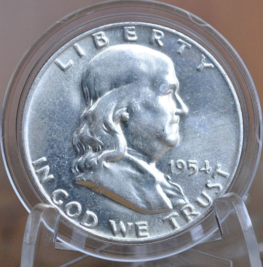 1954-D Franklin Half Dollar - Choose by Grade Circulated-MS63 - Silver Half Dollar - 1954 D Franklin Half Dollar 1954D - Denver Mint