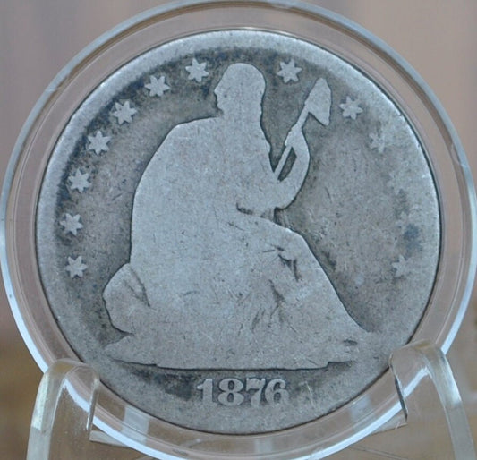 1876 Seated Liberty Half Dollar - AG Grade / Condition (About Good) - 1876 P Liberty Seated Silver Half Dollar - Good Type Coin