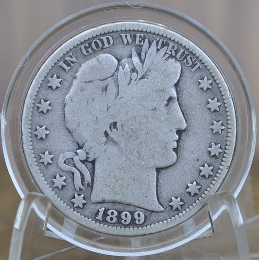 1899-S Barber Half Dollar - VG (Very Good) - San Francisco Mint - 1899S Barber Silver Half Dollar - 1899 Half Dollar - Better Date