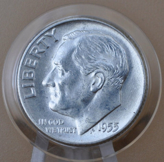 1955 PDS Roosevelt Silver Dimes - Choose Mint and Grade - Roosevelt Dime 1955 P, 1955 D Dime, 1955 S Dime - Circulated & Uncirculated Dimes