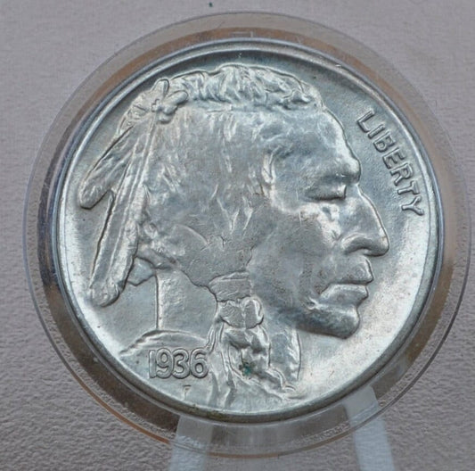 1936-S Buffalo Nickel - Choose by Grade VF-BU (Very Fine to Uncirculated) - San Francisco Mint - 1936 S Indian Head Nickel 1936 S