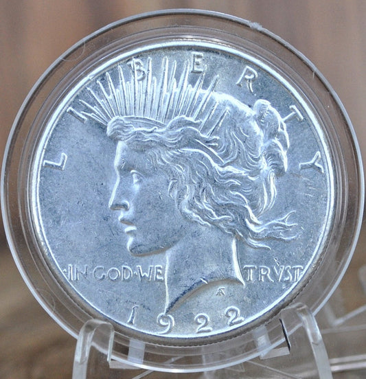 1922 Peace Silver Dollar - BU / MS60 (Uncirculated) Grade - 100 Year Anniversary - Philadelphia Mint - 1922 P Silver Dollar BU