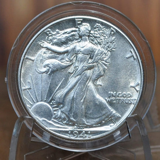 1941-D Walking Liberty Silver Half Dollar - VF (Very Fine to About Uncirculated) Choose by Grade -Denver Mint - 1941 D Half Dollar 1941D Wlh