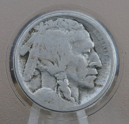 1913-D Buffalo Nickel Type 1 - F (Fine) Grade With Reverse Corrosion - Tougher Date and Mint - 1913 D Nickel Type One Type 1 1913D