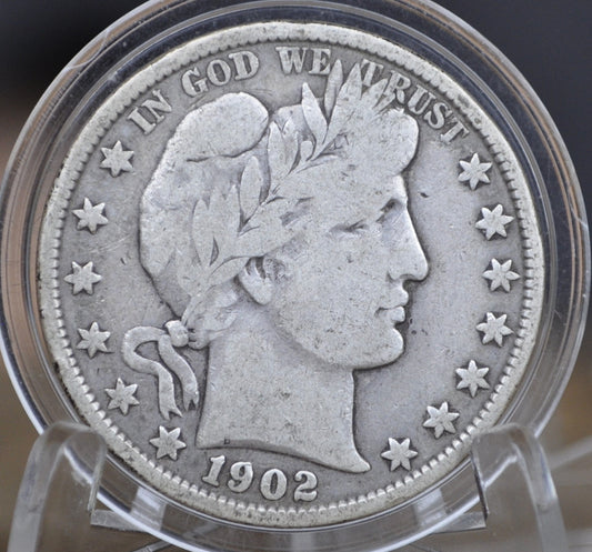 1902 Barber Silver Half Dollar - VG (Very Good) Condition - Philadelphia Mint - 1902 Half Dollar - 1902 P Barber 50 Cent Coin 1902 US Half