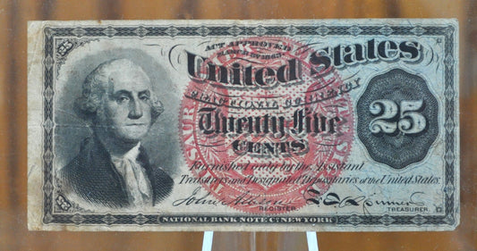 5th Issue 25 Cent Fractional Note - George Washington - Choose Grade / Condition - Fr#1303