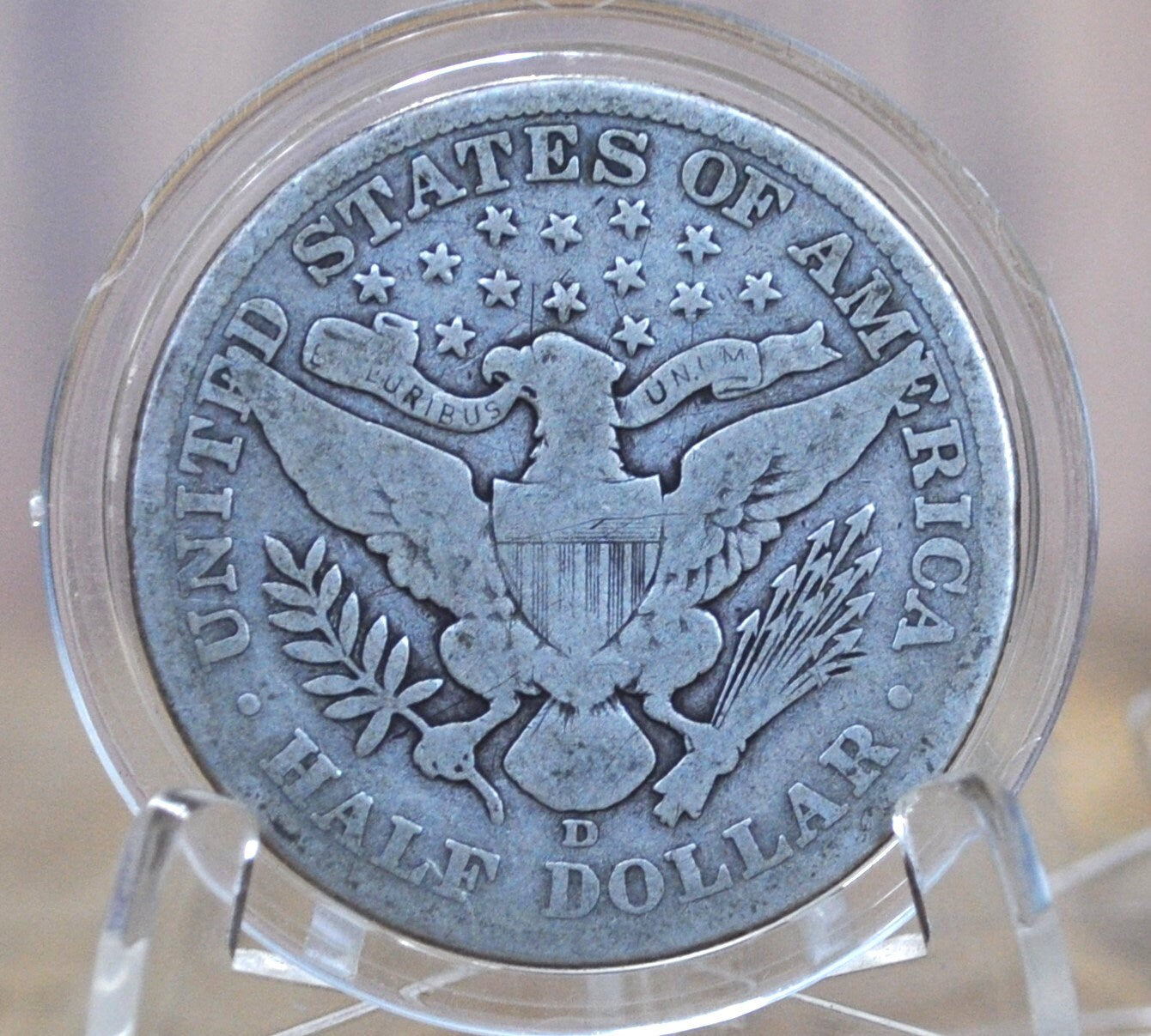 1911-D Barber Half Dollar - VG (Very Good) Grade / Condition - Denver Mint - 1911 Silver Half Dollar - 1911-D Barber 1911 Half Dollar