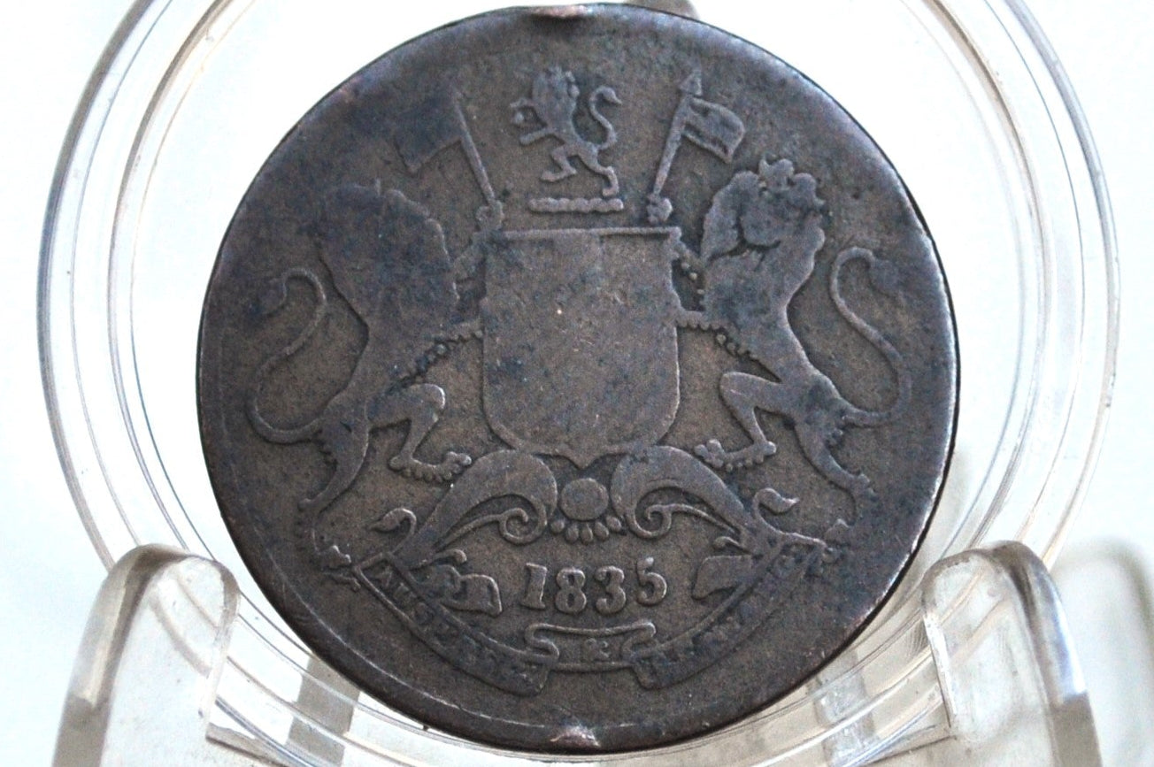 1835 East India Company 1/4 Anna, Dutch East India Company One Quarter