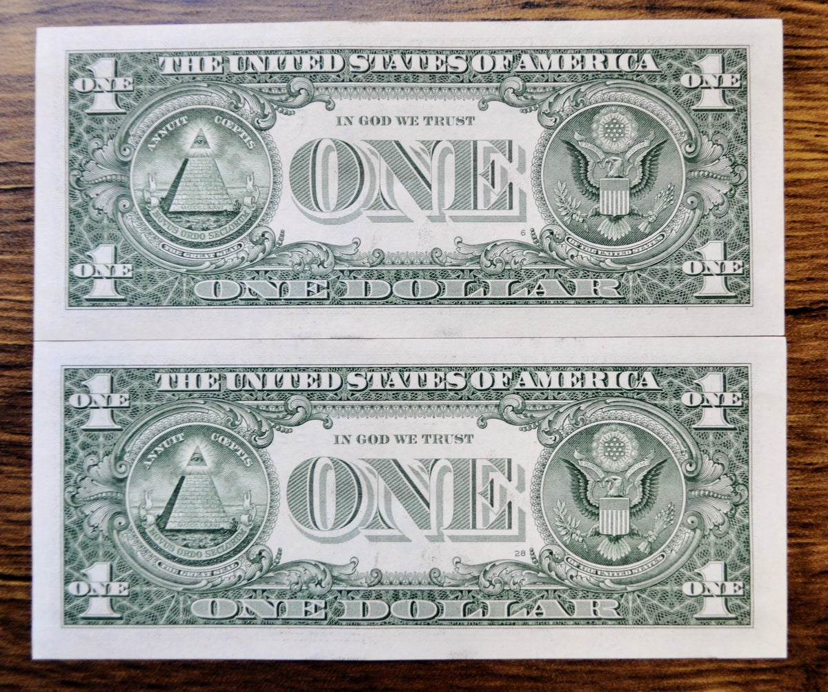 Consecutive Pair of 2021 1 Dollar Federal Reserve Notes - Richmond (E ...