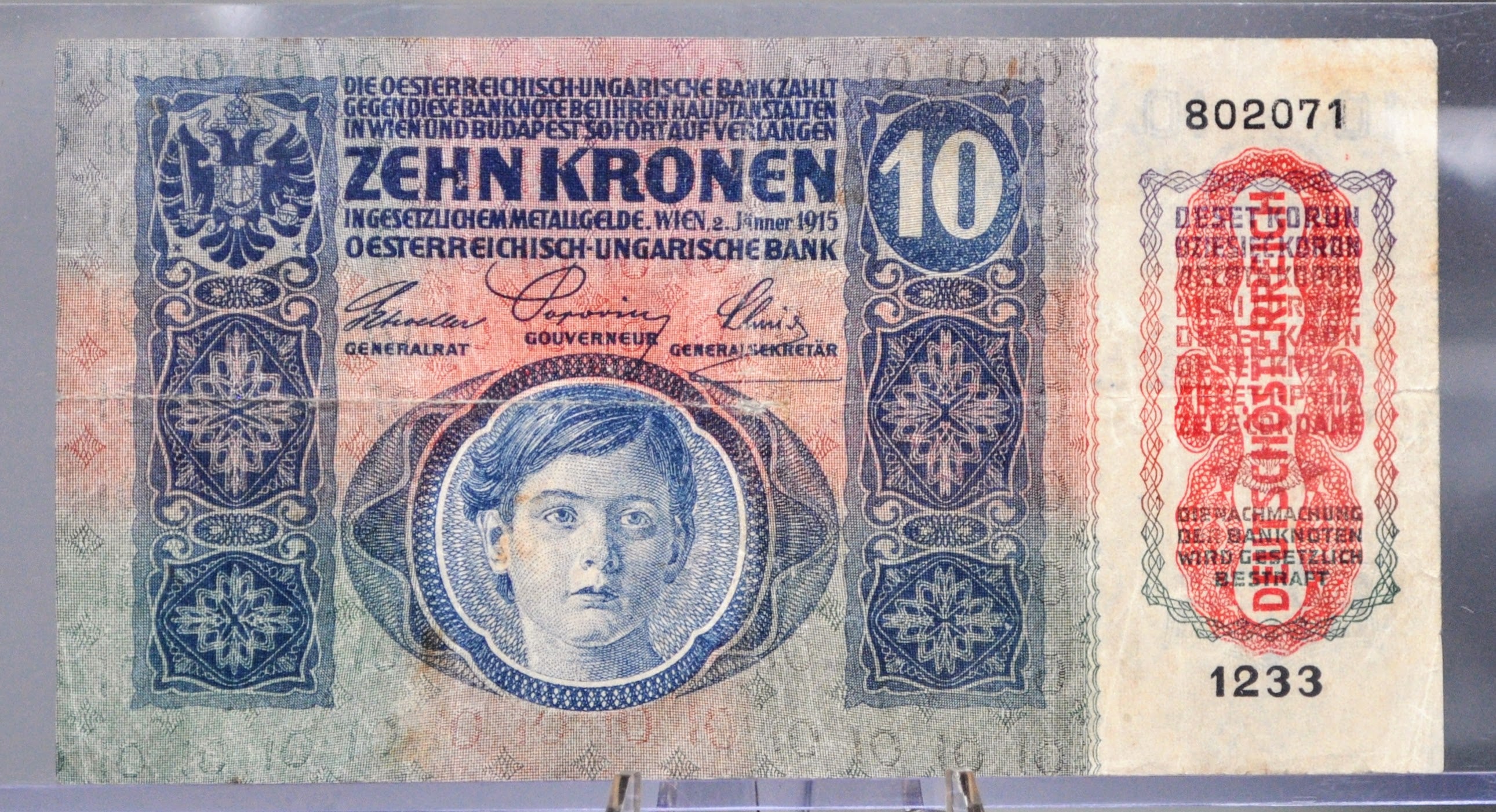 1915 (1919) Austria-Hungary 10 Kronen Note - WWI Austria-Hungary Note ...
