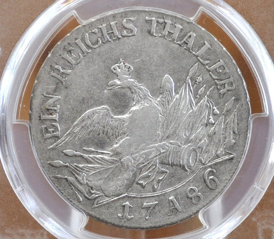 1786-A Prussian Silver Thaler - PCGS XF45 - German States Thaler 1786A, Scarce / Rare - Death Thaler, Friedrich II Taler, Berlin Mint