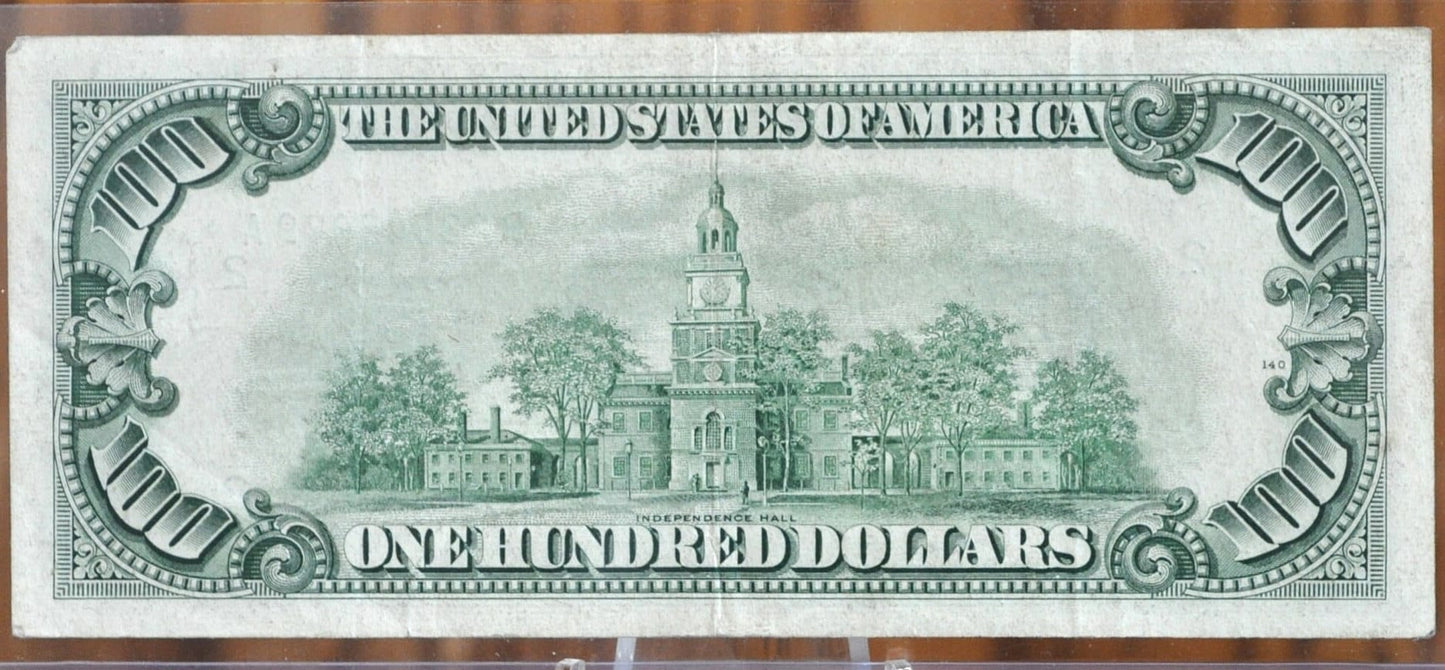 1950 E 100 Dollar Bill Fr2162B AU About Uncirculated Grade New Y 1950-e-100-dollar-bill-fr2162b-au-about-uncirculated-grade-new-y