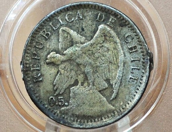 RARE 1904 Silver Chile Diez Centavos - Rare Silver Coin - Old Peso Coi ...